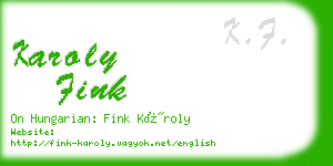 karoly fink business card
